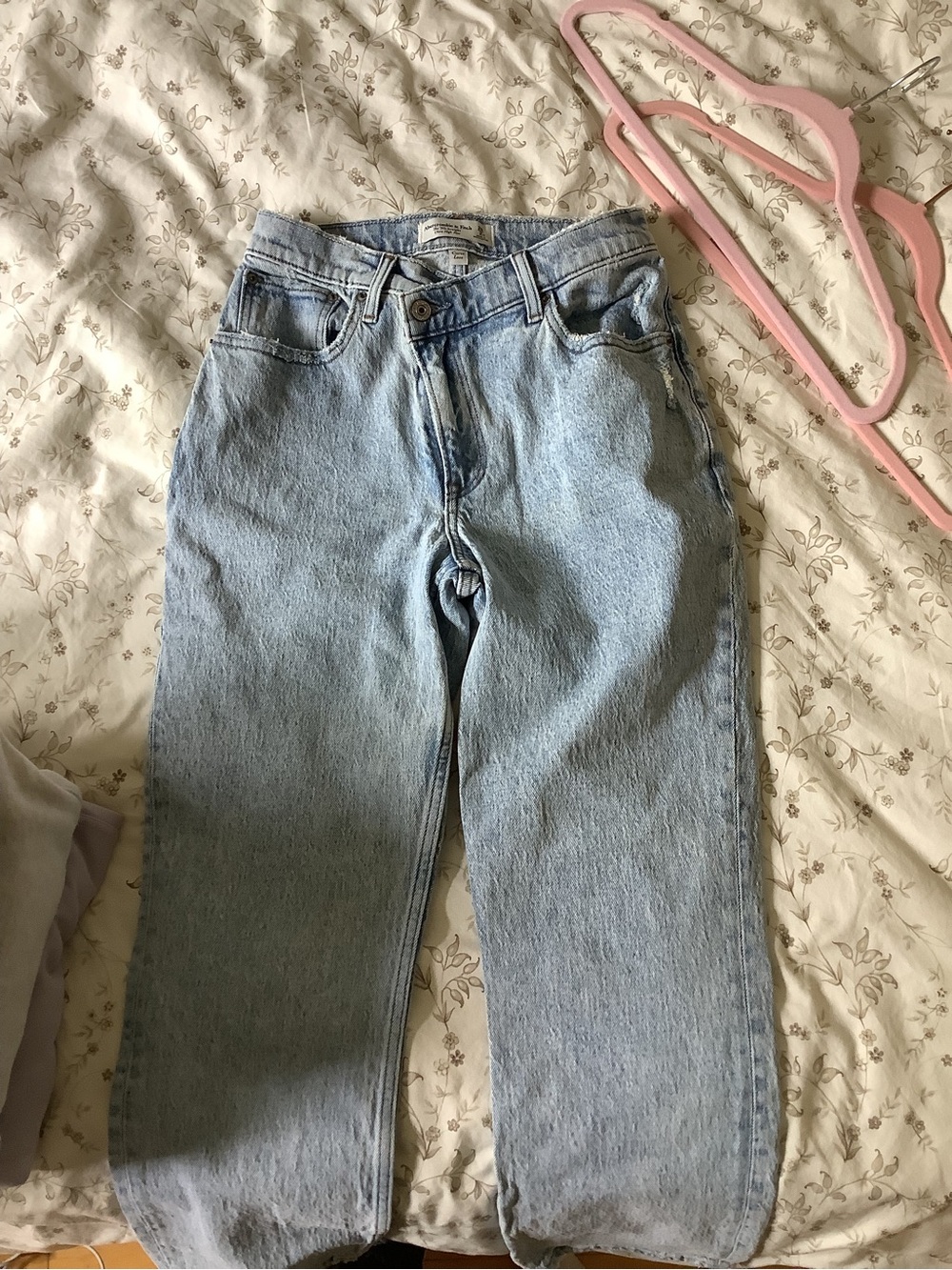Abercrombie & Fitch Light Blue cross waisted Jeans